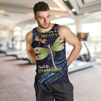As Long As I Breathe You'll Be Remembered Men Tank Top Dragonflies Memorial - Polynesian Pattern LT14 Black - Polynesian Pride