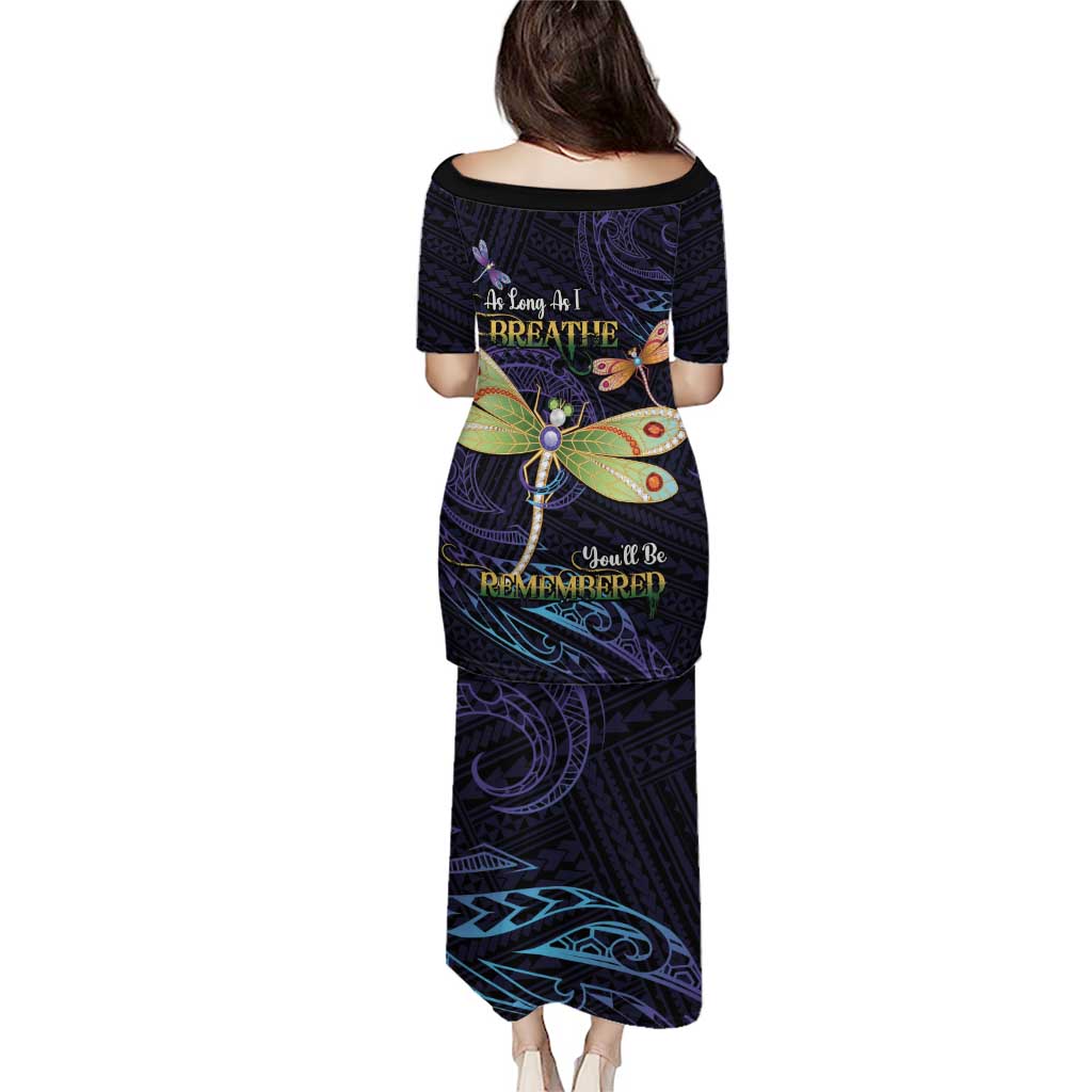 As Long As I Breathe You'll Be Remembered Puletasi Dragonflies Memorial - Polynesian Pattern LT14 - Polynesian Pride