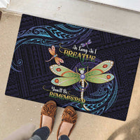 As Long As I Breathe You'll Be Remembered Rubber Doormat Dragonflies Memorial - Polynesian Pattern