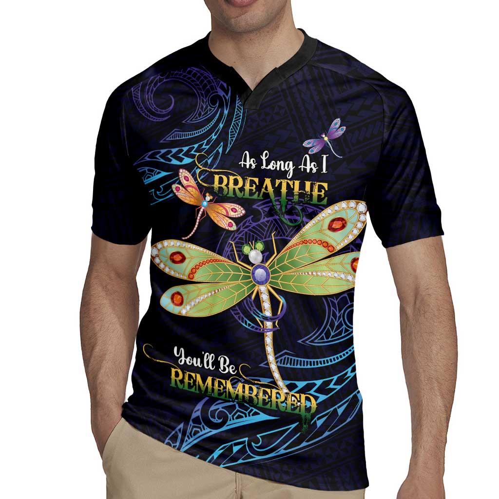 As Long As I Breathe You'll Be Remembered Rugby Jersey Dragonflies Memorial - Polynesian Pattern LT14 - Polynesian Pride