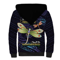 As Long As I Breathe You'll Be Remembered Sherpa Hoodie Dragonflies Memorial - Polynesian Pattern LT14 - Polynesian Pride