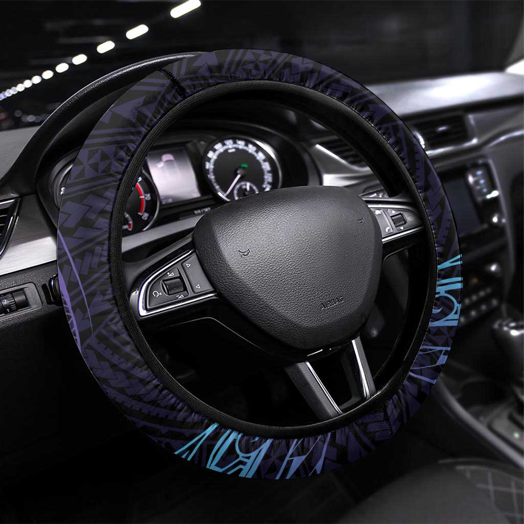 As Long As I Breathe You'll Be Remembered Steering Wheel Cover Dragonflies Memorial - Polynesian Pattern LT14 Universal Fit Black - Polynesian Pride