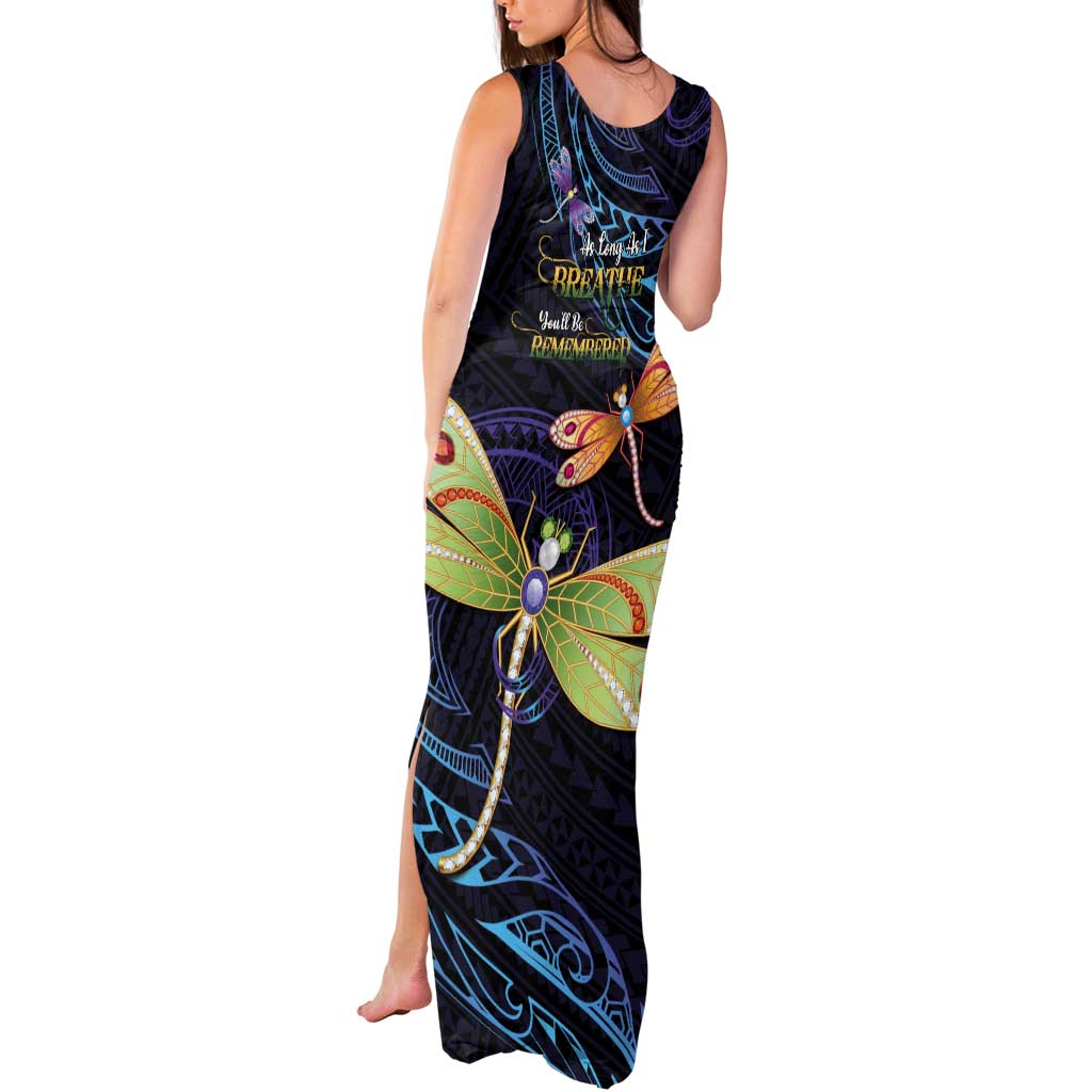 As Long As I Breathe You'll Be Remembered Tank Maxi Dress Dragonflies Memorial - Polynesian Pattern LT14 - Polynesian Pride