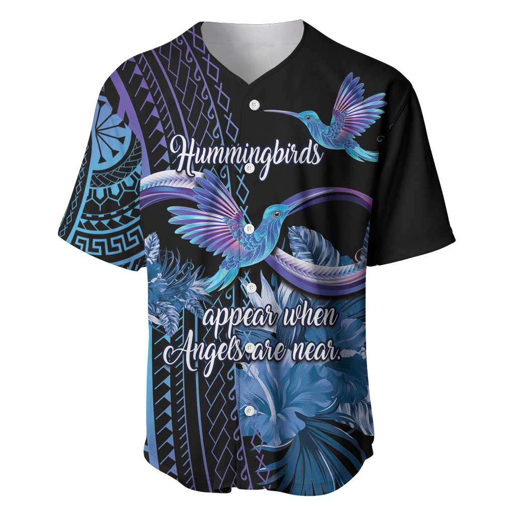 Polynesian Memorial Baseball Jersey Hummingbirds Appear When Angels Are Near LT14