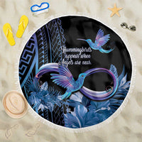 Polynesian Memorial Beach Blanket Hummingbirds Appear When Angels Are Near LT14 One Size 150cm Black - Polynesian Pride