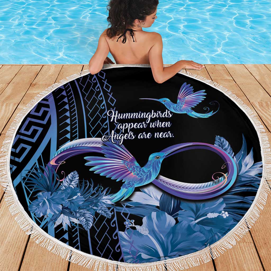 Polynesian Memorial Beach Blanket Hummingbirds Appear When Angels Are Near LT14 - Polynesian Pride
