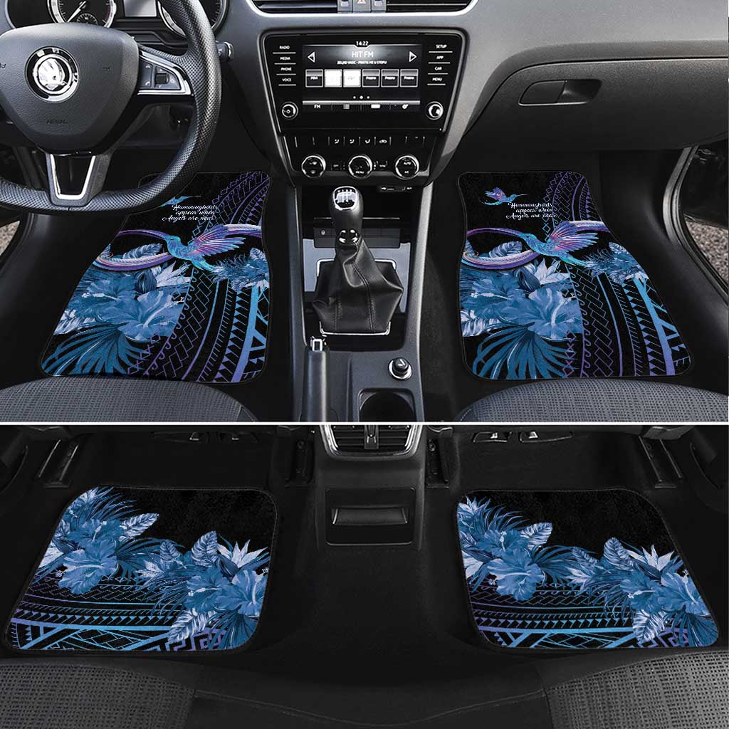 Polynesian Memorial Car Mats Hummingbirds Appear When Angels Are Near LT14 Set 4pcs Black - Polynesian Pride