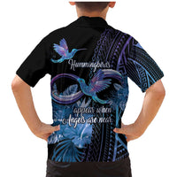 Polynesian Memorial Family Matching Mermaid Dress and Hawaiian Shirt Hummingbirds Appear When Angels Are Near LT14