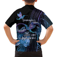 Polynesian Memorial Family Matching Summer Maxi Dress and Hawaiian Shirt Hummingbirds Appear When Angels Are Near LT14
