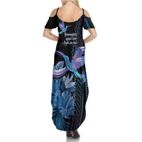 Polynesian Memorial Summer Maxi Dress Hummingbirds Appear When Angels Are Near LT14 - Polynesian Pride