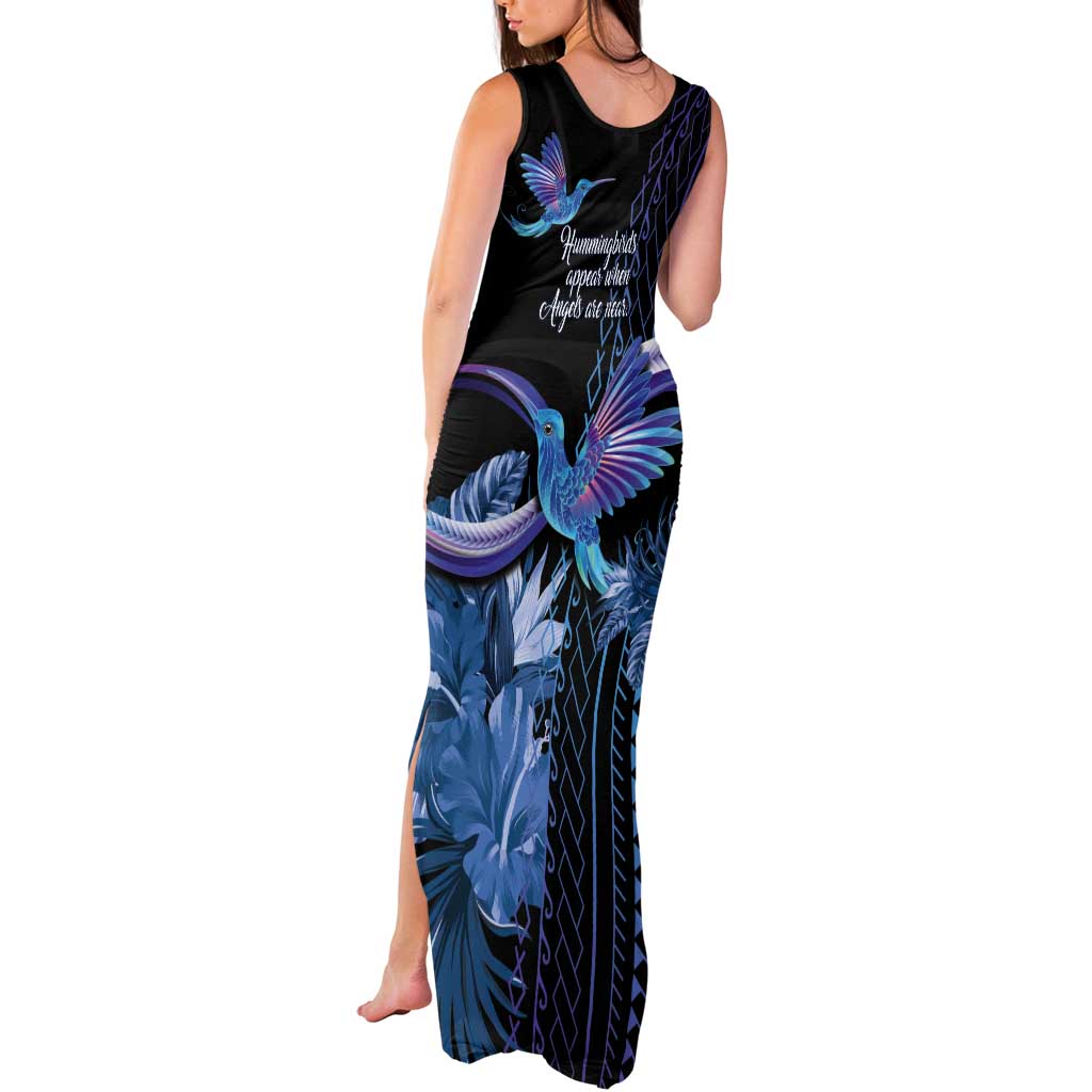 Polynesian Memorial Tank Maxi Dress Hummingbirds Appear When Angels Are Near LT14 - Polynesian Pride