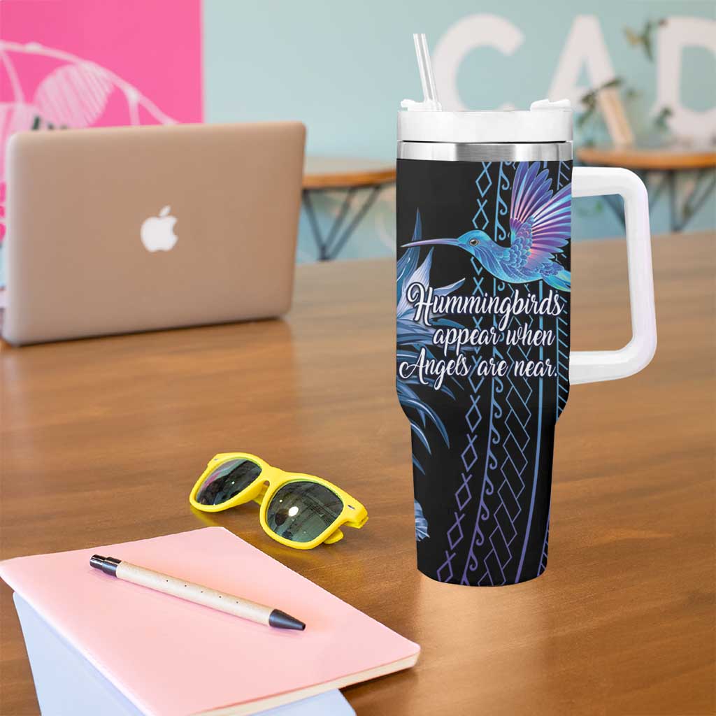 Polynesian Memorial Tumbler With Handle Hummingbirds Appear When Angels Are Near LT14 - Polynesian Pride