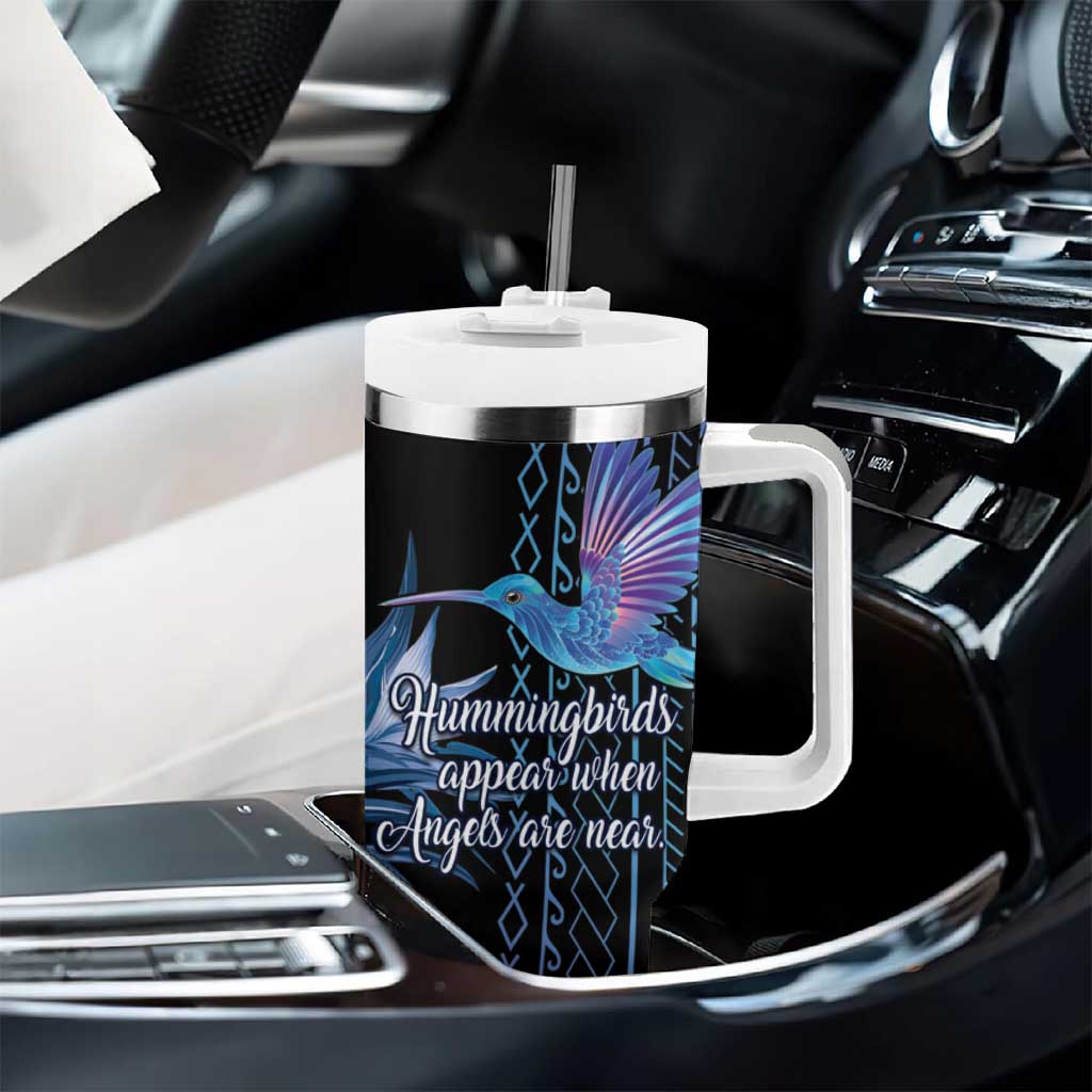 Polynesian Memorial Tumbler With Handle Hummingbirds Appear When Angels Are Near LT14 - Polynesian Pride