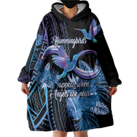 Polynesian Memorial Wearable Blanket Hoodie Hummingbirds Appear When Angels Are Near LT14 - Polynesian Pride
