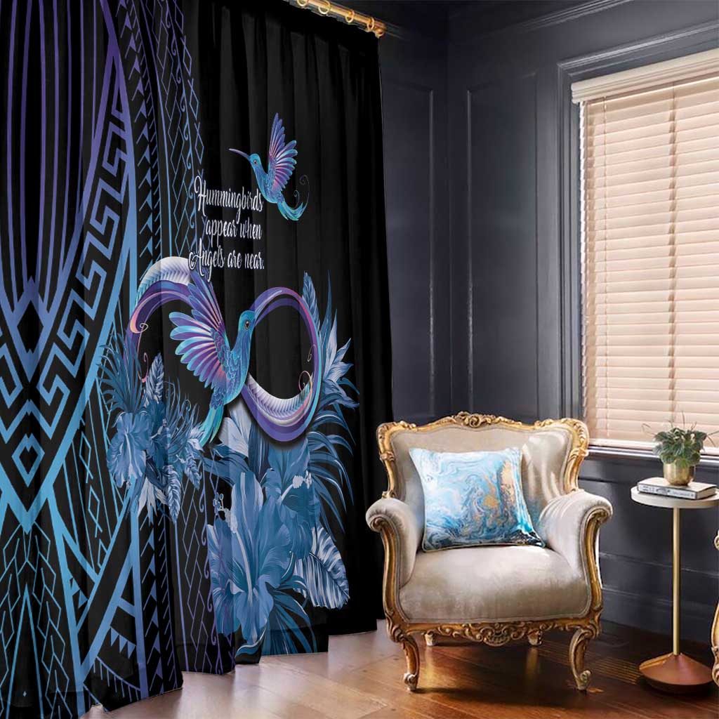 Polynesian Memorial Window Curtain Hummingbirds Appear When Angels Are Near LT14 - Polynesian Pride