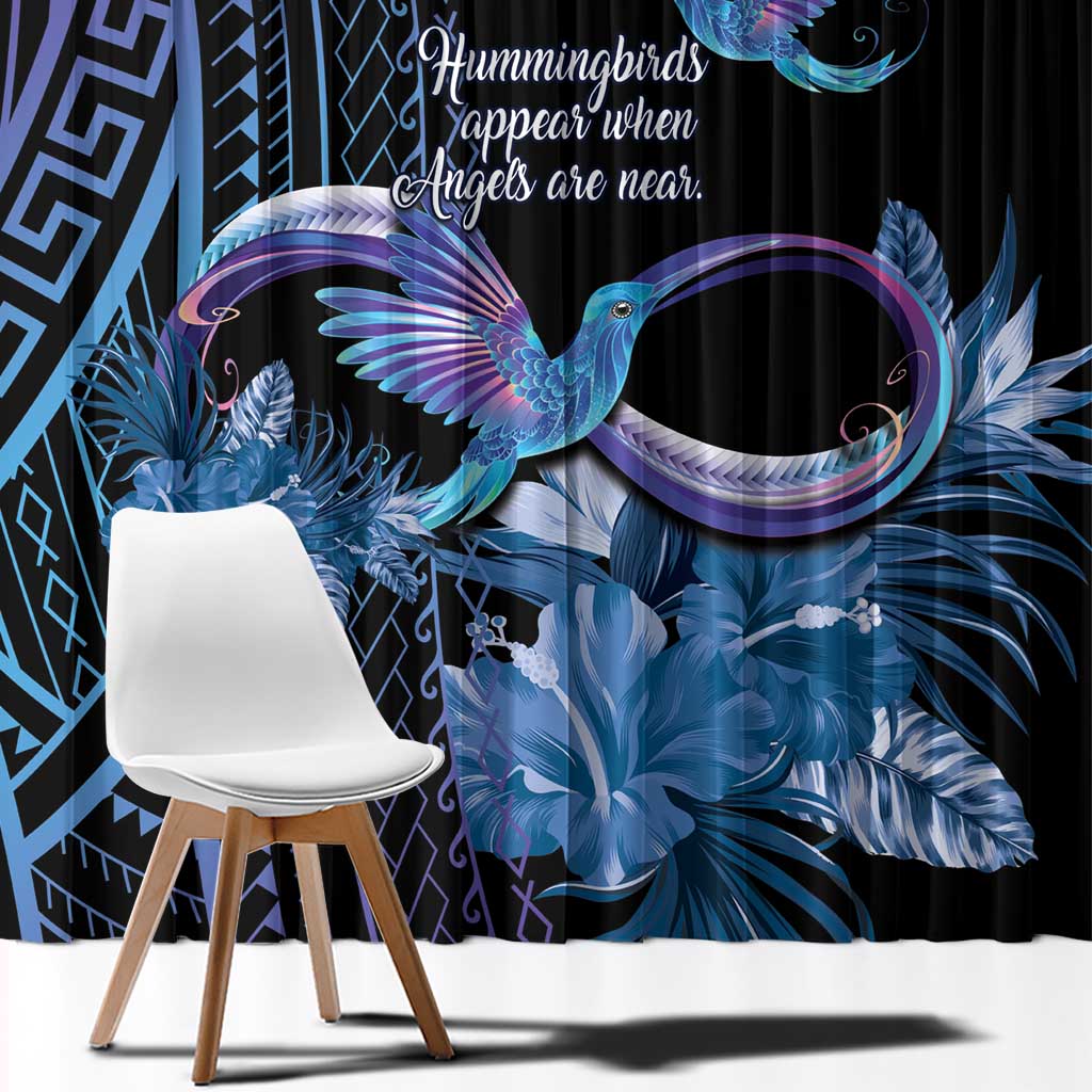 Polynesian Memorial Window Curtain Hummingbirds Appear When Angels Are Near LT14 - Polynesian Pride