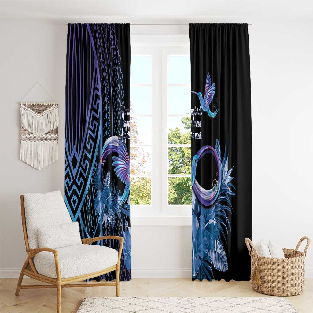 Polynesian Memorial Window Curtain Hummingbirds Appear When Angels Are Near LT14 - Polynesian Pride