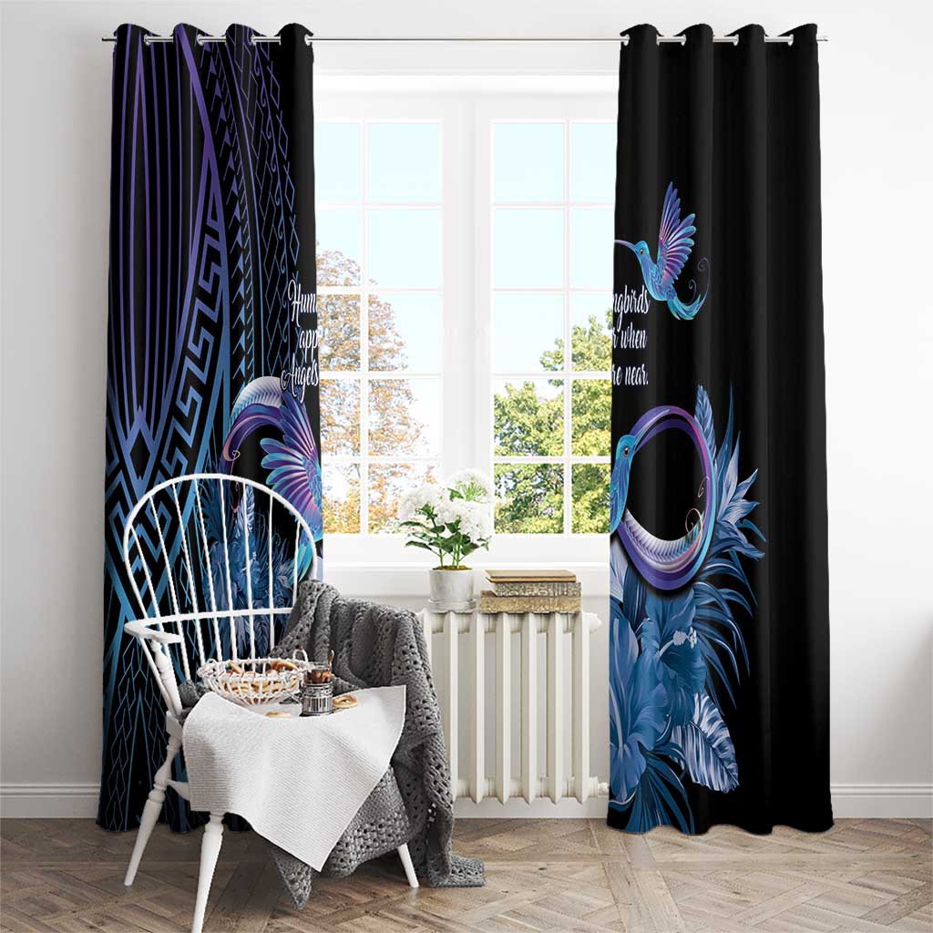 Polynesian Memorial Window Curtain Hummingbirds Appear When Angels Are Near LT14 - Polynesian Pride