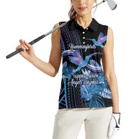 Polynesian Memorial Women Sleeveless Polo Shirt Hummingbirds Appear When Angels Are Near LT14
