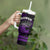 Hawaii Tumbler With Handle Kakau Warrior Helmet Gradient Purple Polynesian