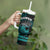 Hawaii Tumbler With Handle Kakau Warrior Helmet Gradient Turquoise Polynesian