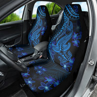 Blue Polynesia Shark Tattoo Car Seat Cover With Polynesian Plumeria LT14 - Polynesian Pride