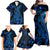 Blue Polynesia Shark Tattoo Family Matching Off Shoulder Maxi Dress and Hawaiian Shirt With Polynesian Plumeria LT14 - Polynesian Pride