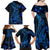 Blue Polynesia Shark Tattoo Family Matching Off Shoulder Maxi Dress and Hawaiian Shirt With Polynesian Plumeria LT14 - Polynesian Pride