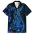 Blue Polynesia Shark Tattoo Family Matching Off Shoulder Maxi Dress and Hawaiian Shirt With Polynesian Plumeria LT14 Dad's Shirt - Short Sleeve Blue - Polynesian Pride