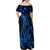 Blue Polynesia Shark Tattoo Family Matching Off Shoulder Maxi Dress and Hawaiian Shirt With Polynesian Plumeria LT14 - Polynesian Pride