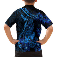 Blue Polynesia Shark Tattoo Hawaiian Shirt With Polynesian Plumeria LT14 - Polynesian Pride