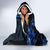 Blue Polynesia Shark Tattoo Hooded Blanket With Polynesian Plumeria LT14 - Polynesian Pride