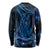 Blue Polynesia Shark Tattoo Long Sleeve Shirt With Polynesian Plumeria LT14 - Polynesian Pride