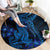 Blue Polynesia Shark Tattoo Round Carpet With Polynesian Plumeria LT14 - Polynesian Pride