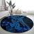 Blue Polynesia Shark Tattoo Round Carpet With Polynesian Plumeria LT14 - Polynesian Pride