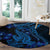 Blue Polynesia Shark Tattoo Round Carpet With Polynesian Plumeria LT14 - Polynesian Pride