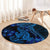 Blue Polynesia Shark Tattoo Round Carpet With Polynesian Plumeria LT14 - Polynesian Pride