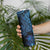 Blue Polynesia Shark Tattoo Skinny Tumbler With Polynesian Plumeria