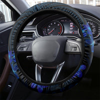 Blue Polynesia Shark Tattoo Steering Wheel Cover With Polynesian Plumeria LT14 - Polynesian Pride