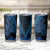 Blue Polynesia Shark Tattoo Tumbler Cup With Polynesian Plumeria