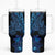 Blue Polynesia Shark Tattoo Tumbler With Handle With Polynesian Plumeria