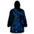 Blue Polynesia Shark Tattoo Wearable Blanket Hoodie With Polynesian Plumeria LT14 - Polynesian Pride