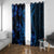 Blue Polynesia Shark Tattoo Window Curtain With Polynesian Plumeria LT14 With Grommets Blue - Polynesian Pride