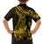 Gold Polynesia Shark Tattoo Family Matching Off Shoulder Short Dress and Hawaiian Shirt With Polynesian Plumeria LT14 - Polynesian Pride