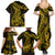 Gold Polynesia Shark Tattoo Family Matching Summer Maxi Dress and Hawaiian Shirt With Polynesian Plumeria LT14 - Polynesian Pride