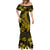 Gold Polynesia Shark Tattoo Mermaid Dress With Polynesian Plumeria LT14 - Polynesian Pride