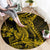 Gold Polynesia Shark Tattoo Round Carpet With Polynesian Plumeria LT14 - Polynesian Pride