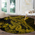 Gold Polynesia Shark Tattoo Round Carpet With Polynesian Plumeria LT14 - Polynesian Pride