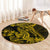 Gold Polynesia Shark Tattoo Round Carpet With Polynesian Plumeria LT14 - Polynesian Pride