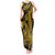 Gold Polynesia Shark Tattoo Tank Maxi Dress With Polynesian Plumeria LT14 Women Gold - Polynesian Pride